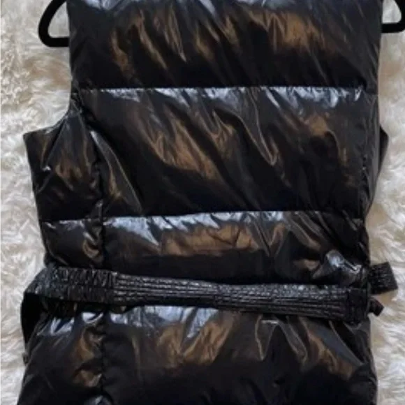 Michael‎ Kors Black Belted Puffer Vest Zip Quilted Gorpcore City Chic Large - Picture 6 of 14